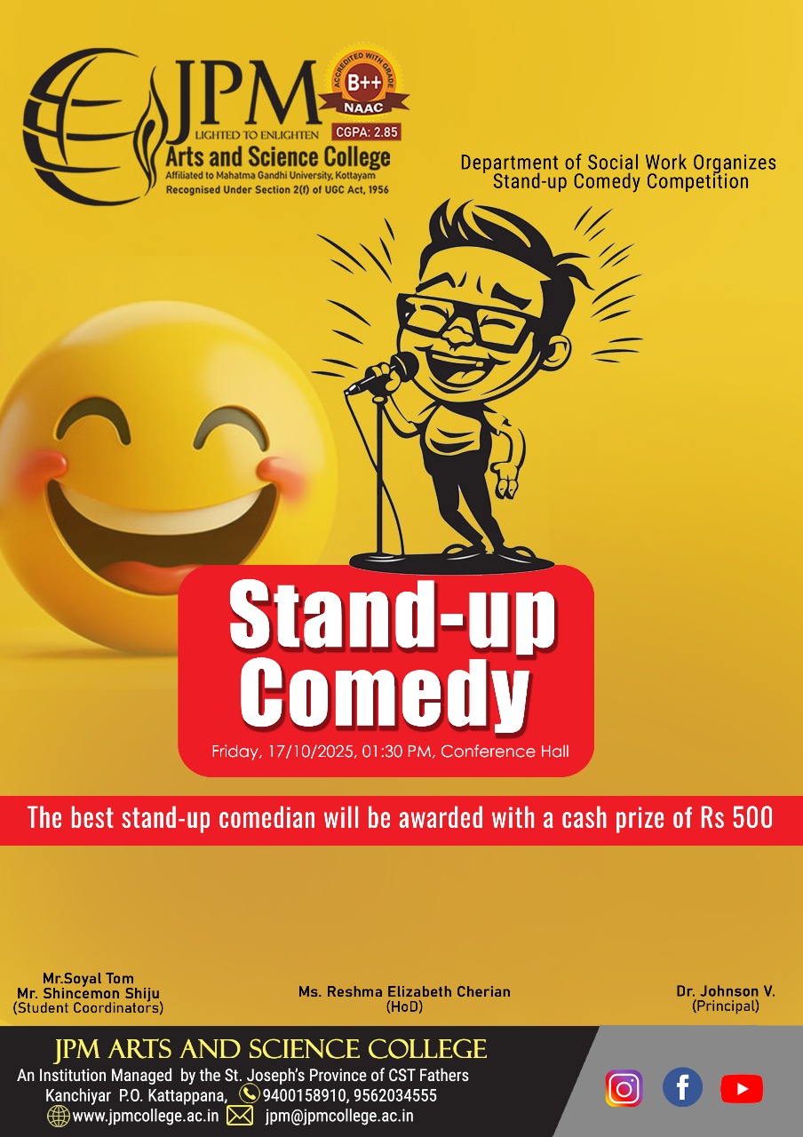 Stand-up Comedy Competition | Department of Social Work | JPM Arts & Science College